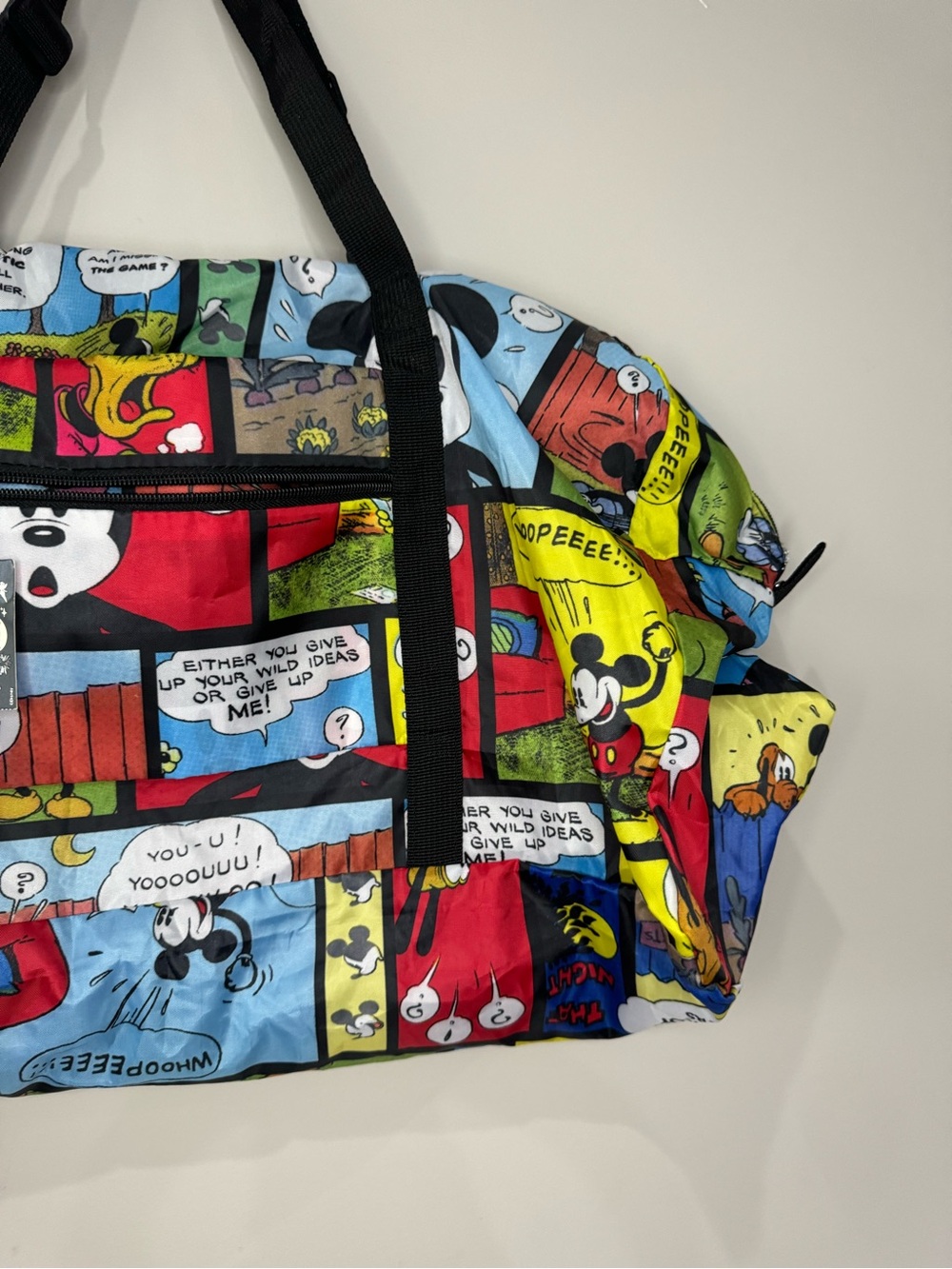 Disneyland NWT Paris Mickey Retro Comic-Print Travel Duffle Bag - Multicolor - Picture 3 of 11